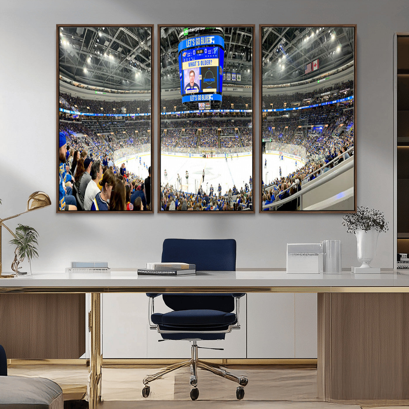MGV-FC-48X32-3P - Enterprise Center | Missouri St. Louis Blues Ice Hockey Stadium Wall Art | Canvas Print | Ready to