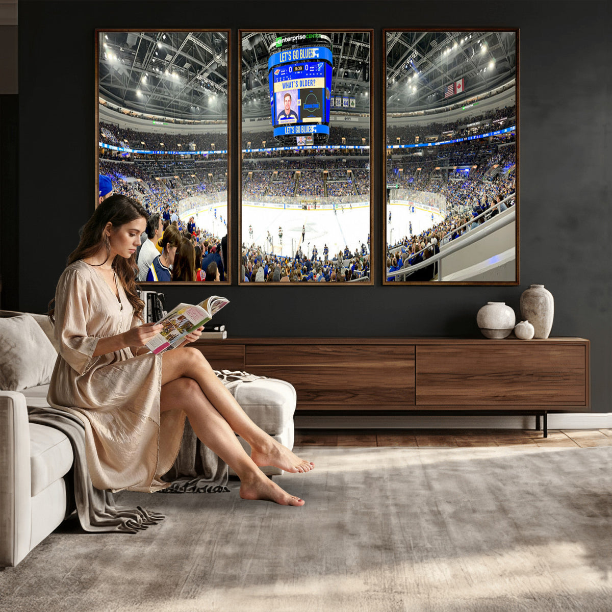 55708-MGV-CV-36X24 - Enterprise Center, Missouri St. Louis Blues Ice Hockey
