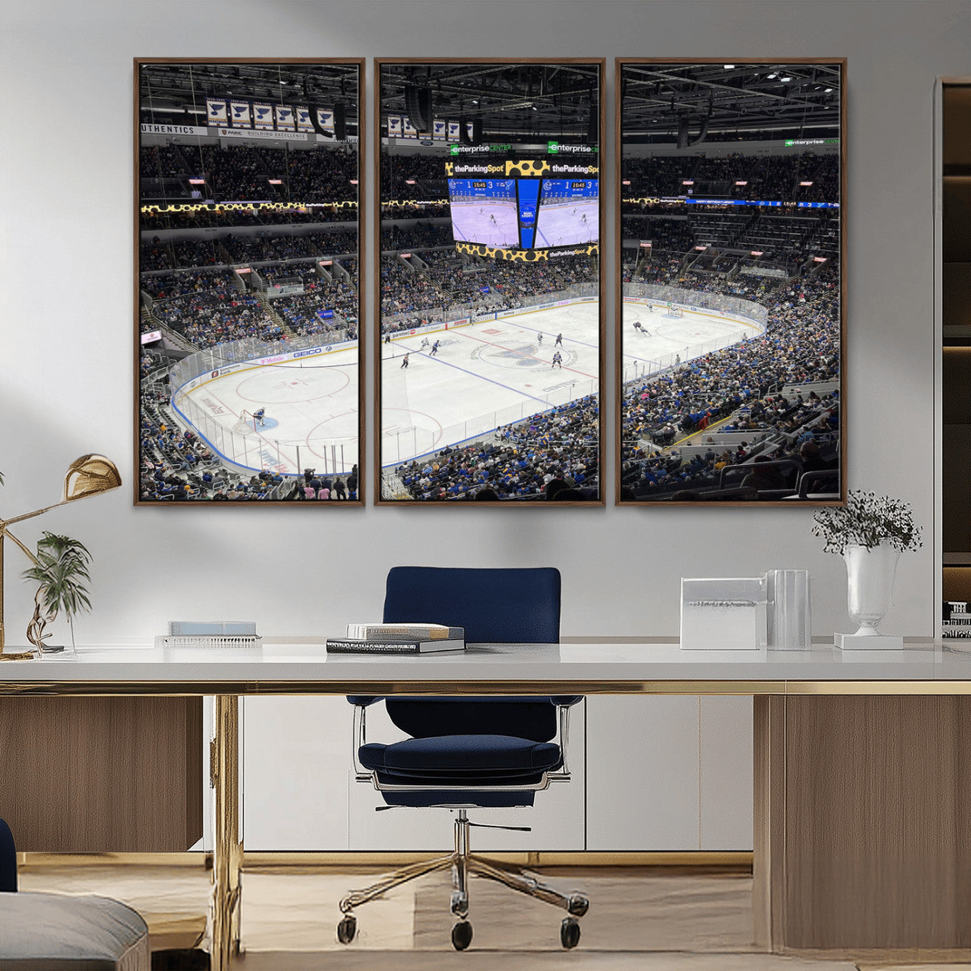 MGV-FC-48X32-3P - Enterprise Center Missouri St. Louis Blues Hockey Stadium Wall Art Canvas Print