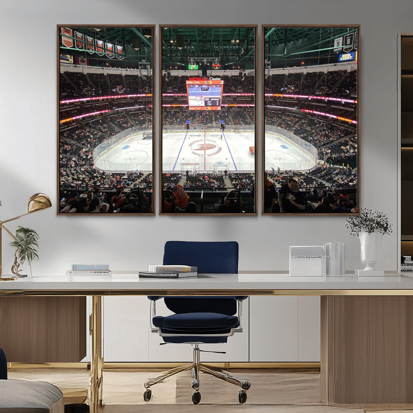 MGV-FC-48X32-3P - Honda Center California Anaheim Ducks Ice Hockey Stadium Canvas Print Wall Art