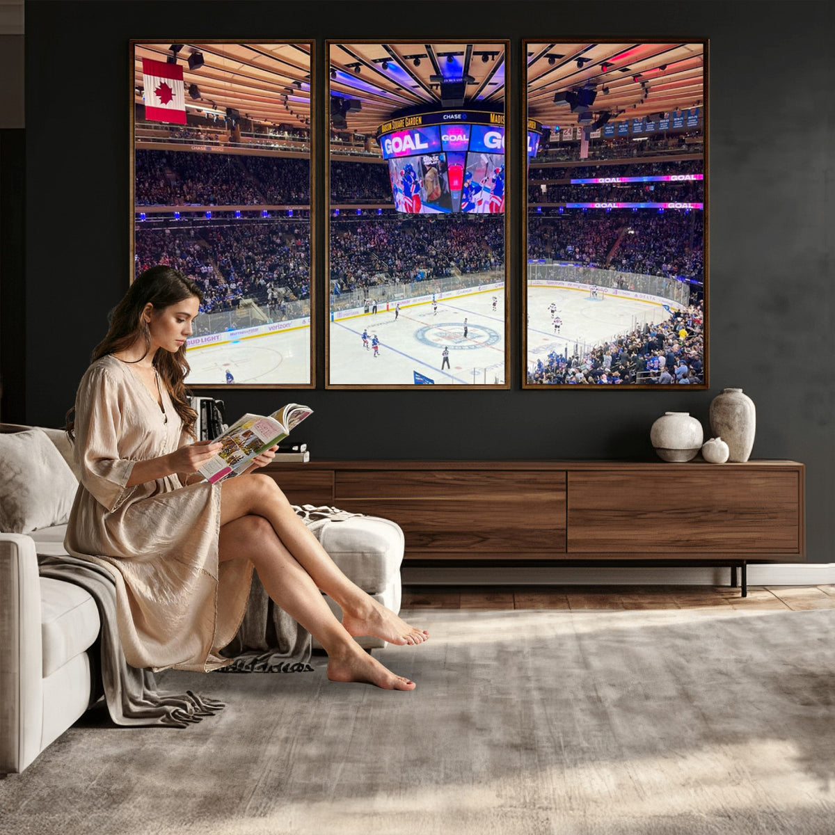 36401-MGV-CV-36X24 - Madison Square Garden New York Rangers Hockey Stadium Wall Art Canvas
