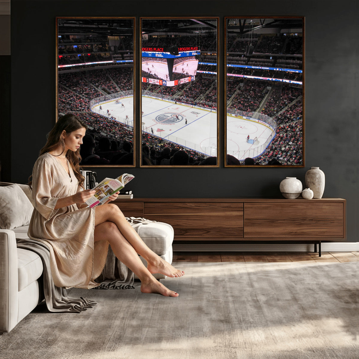 71180-MGV-CV-36X24 - Rogers Place Edmonton Oilers Ice Hockey Stadium Wall Art