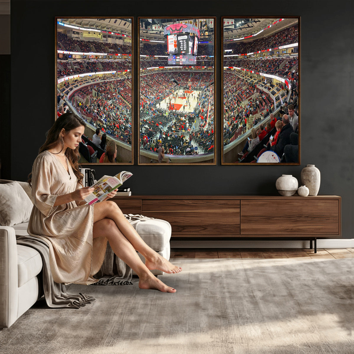 43481-MGV-CV-36X24 - United Center Chicago Bulls Stadium Wall Art Canvas Print