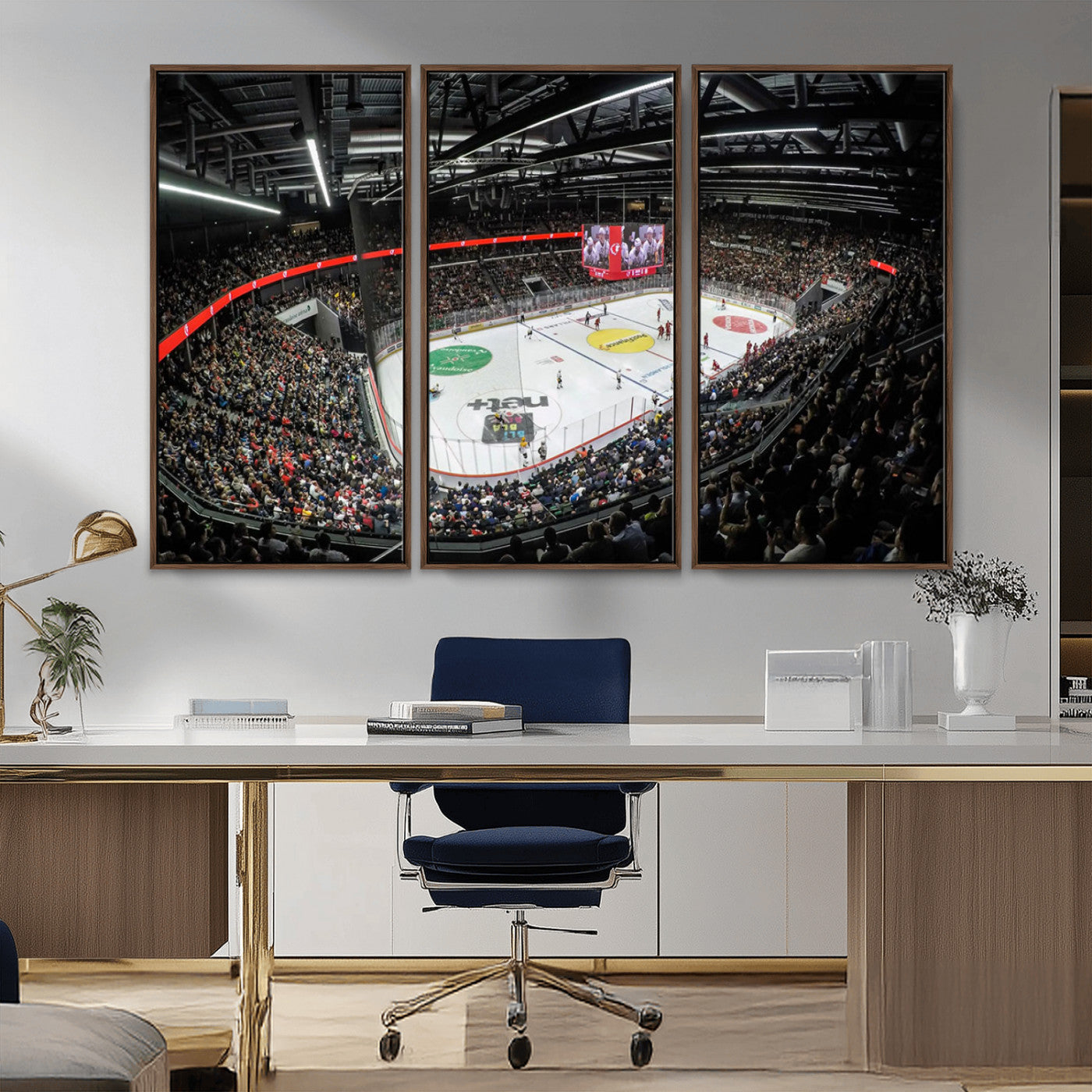 MGV-FC-48X32-3P - Vaudoise Lausanne Ice Hockey Arena Stadium Wall Art Canvas, Vaudoise Lausanne Ice Hockey Canvas
