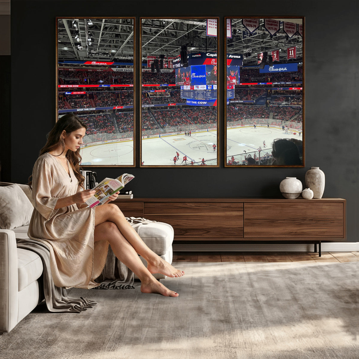71287-MGV-CV-36X24 - Washington Capitals New York Rangers Ice Hockey Game Stadium