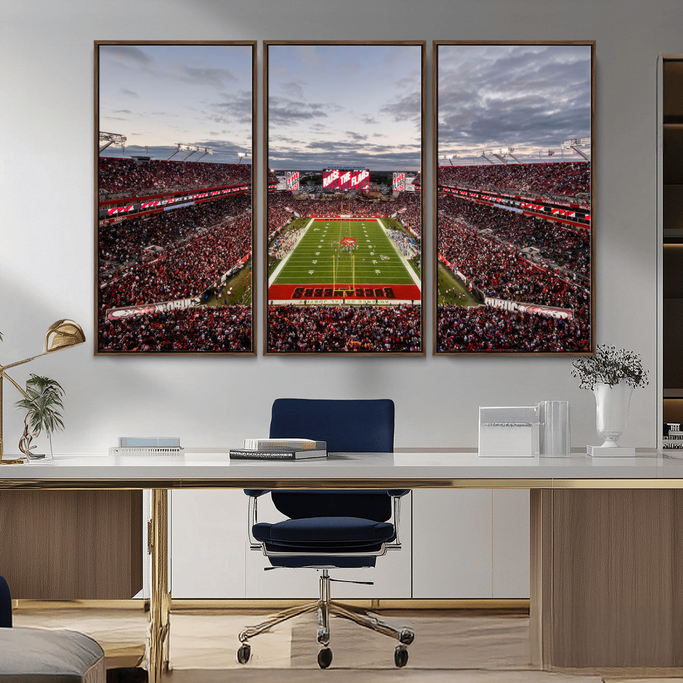 MGV-FC-48X32-3P - Florida Tampa Raymond James Stadium Wall Art Canvas Print - NFL Football Stadium Print Canvas