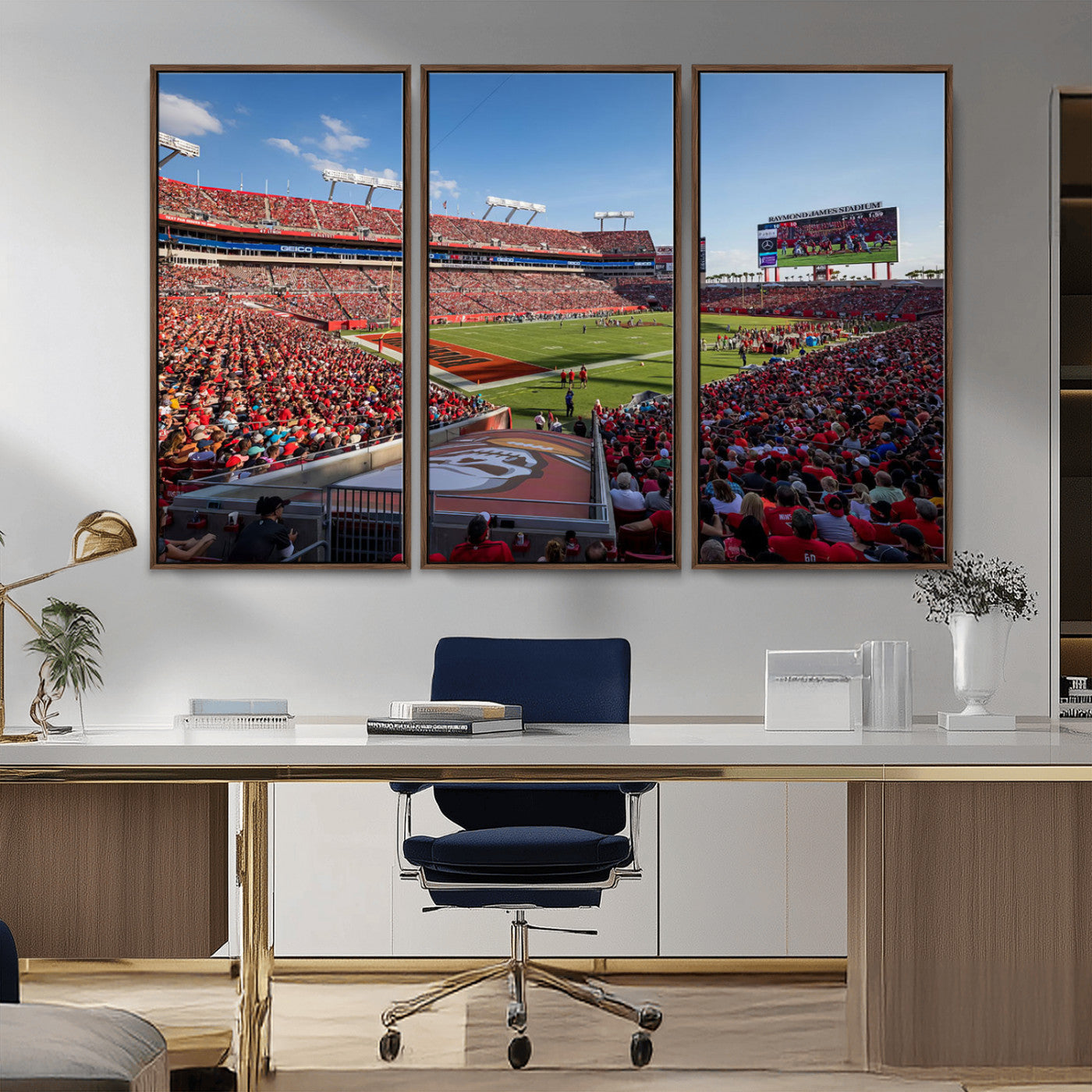 MGV-FC-48X32-3P - Florida Tampa Raymond James Stadium Wall Art Canvas Print - NFL Football Stadium Print