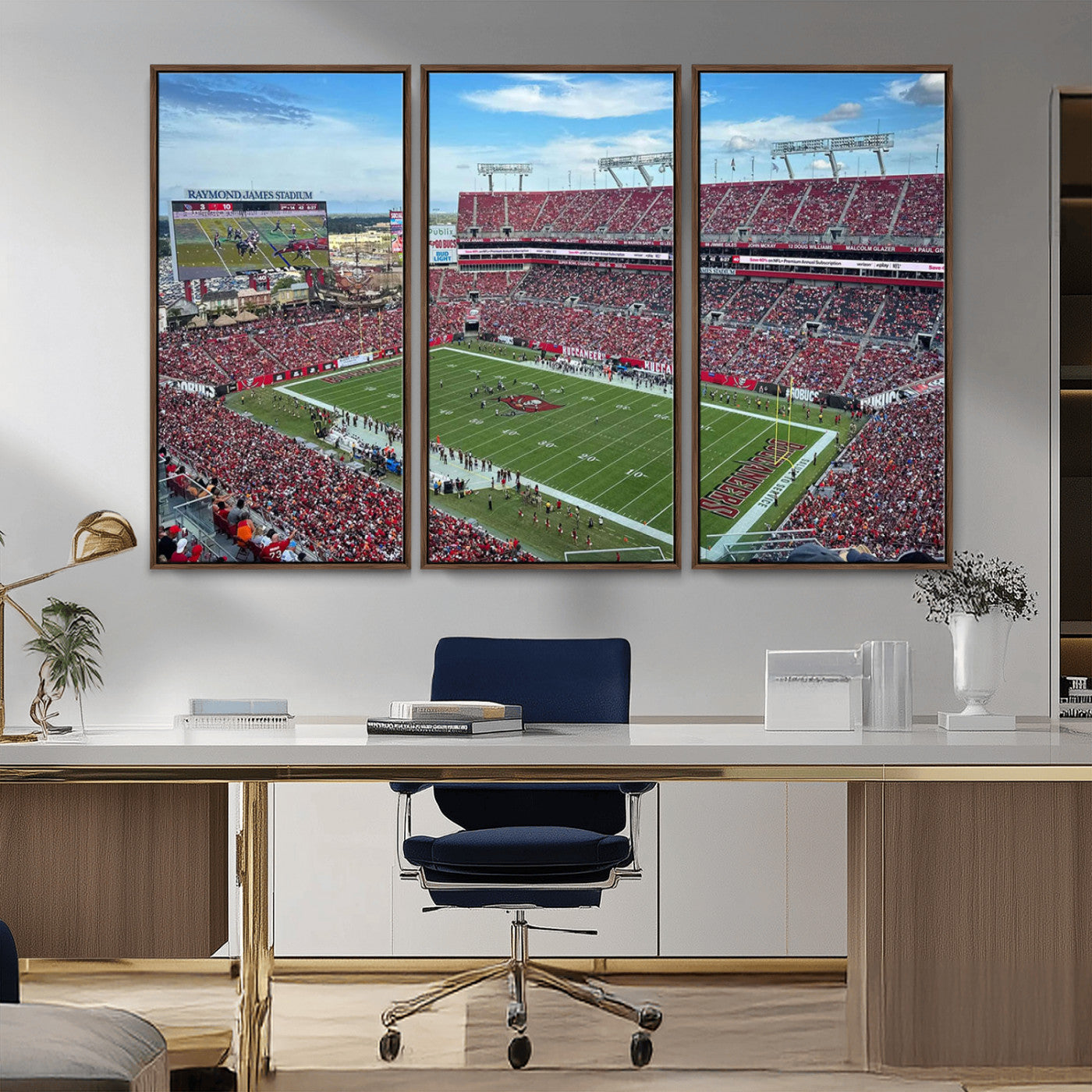 MGV-FC-48X32-3P - Florida Tampa Raymond James Stadium Wall Art Canvas Print - NFL Football Stadium Print Canvas