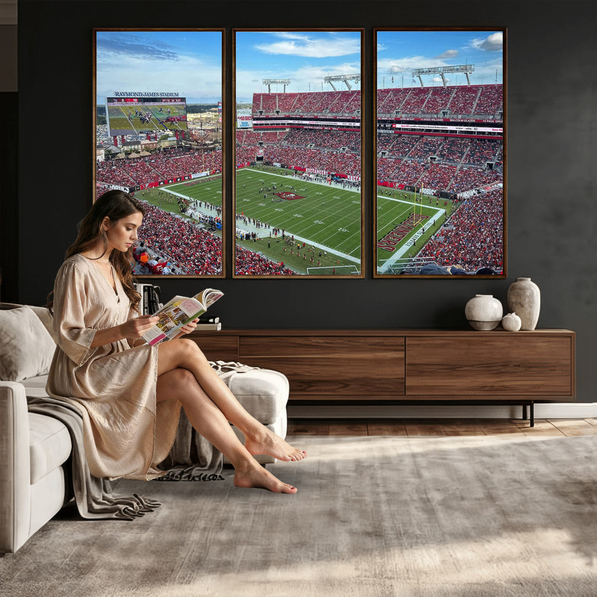 52828-MGV-CV-36X24 - Florida Tampa Raymond James Stadium Wall Art Canvas Print - NFL Football Stadium Print Canvas