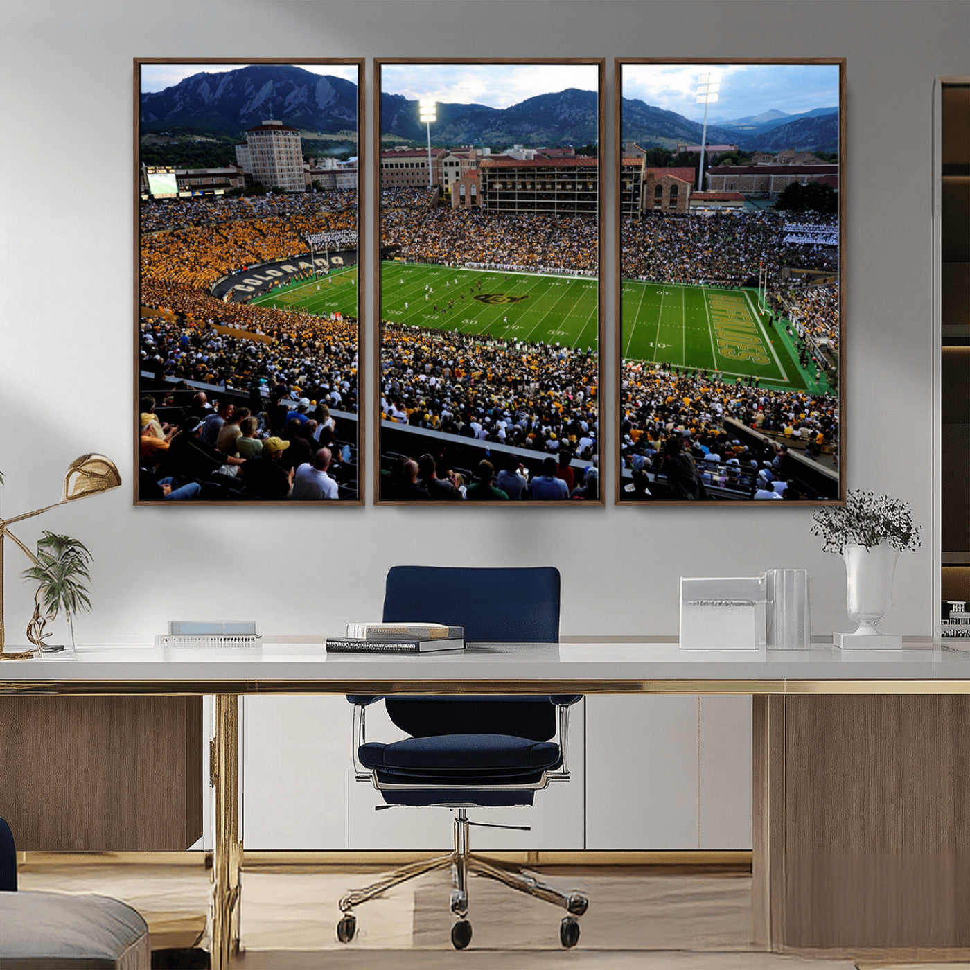 MGV-FC-48X32-3P - Colorado Buffaloes Canvas Print - Boulder Folsom Field Stadium Wall Art Canvas Print, Football Print