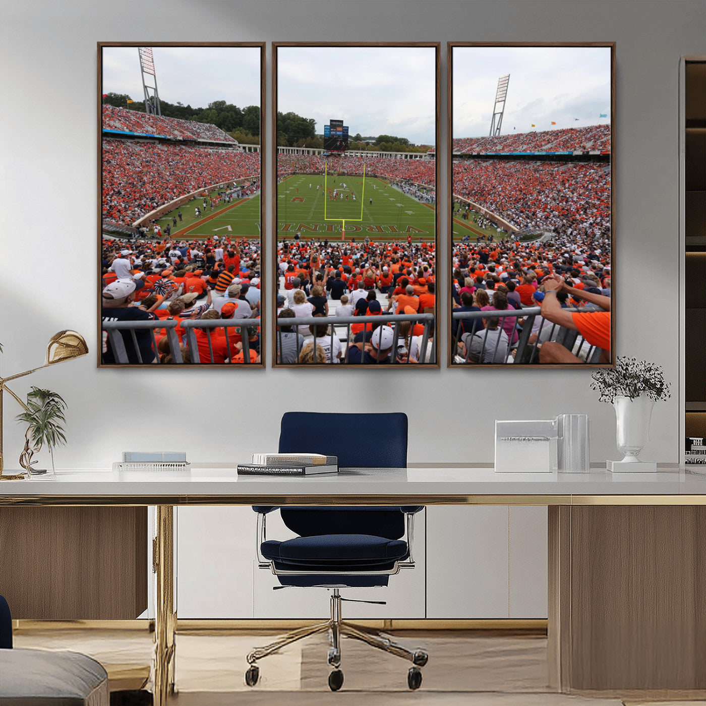 MGV-FC-48X32-3P - Virginia Cavaliers Football Team Print - Charlottesville Scott Stadium Print Wall Art Canvas