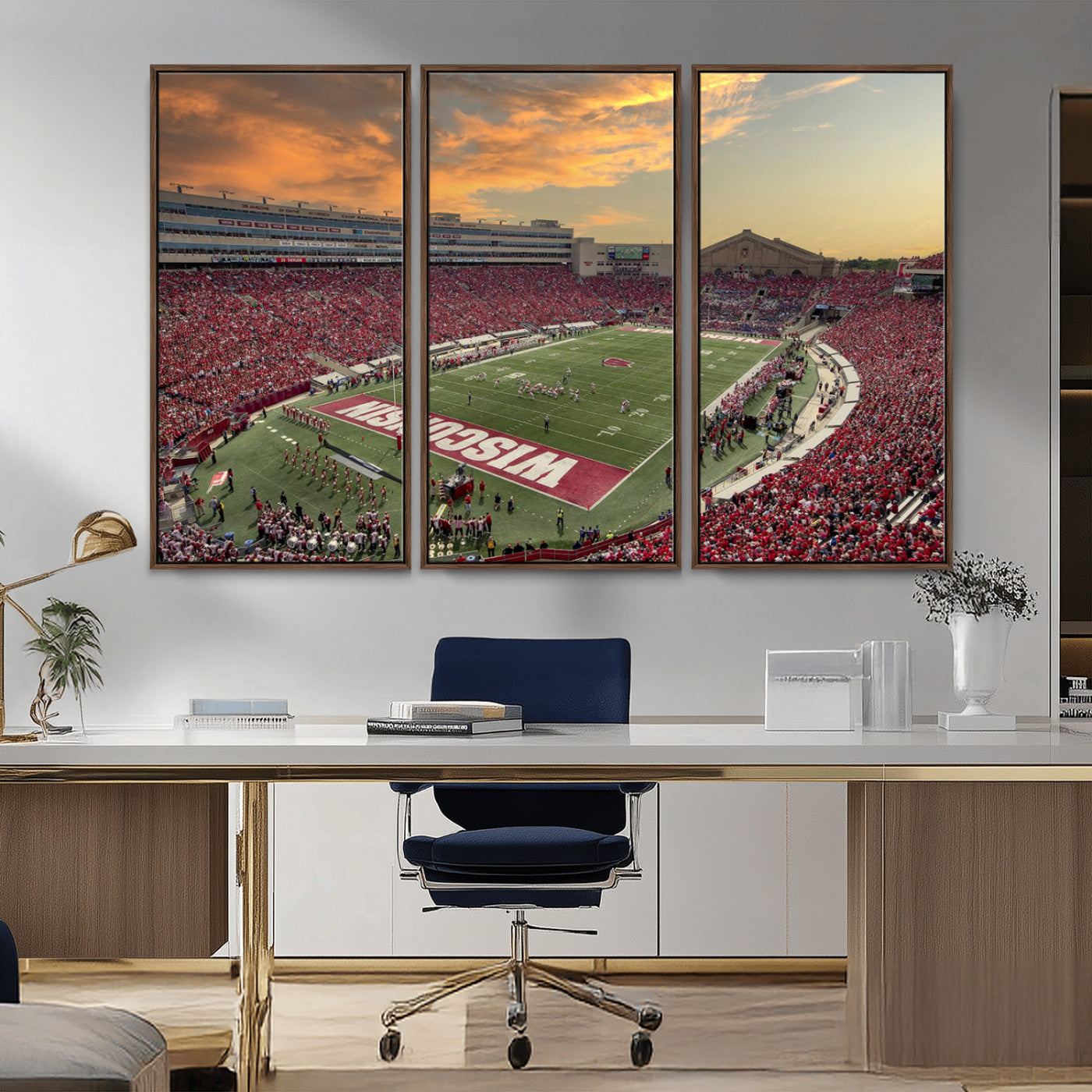 41472-MGV-CV-36X24-Camp Randall Stadium Wisconsin Badgers Large Wall Art Canvas Print | College Football Stadium Wall