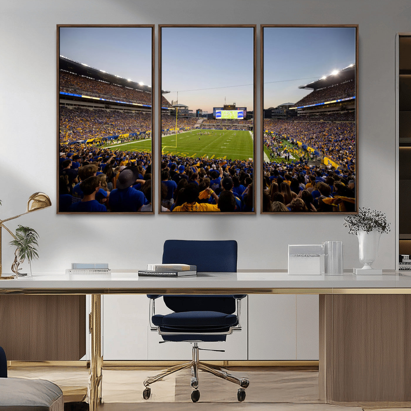 MGV-FC-48X32-3P - Pittsburgh Panthers Football Team Print - Pittsburgh Acrisure Stadium Wall Art Canvas Print