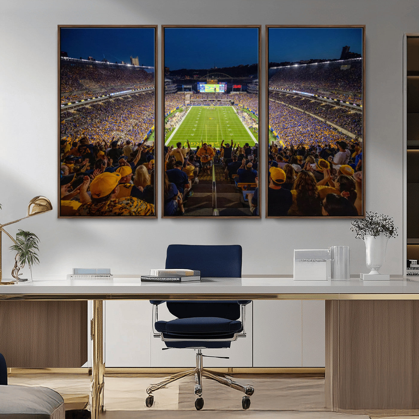 MGV-FC-48X32-3P - Pittsburgh Panthers Football Team Print - Pittsburgh Acrisure Stadium Wall Art Canvas Print