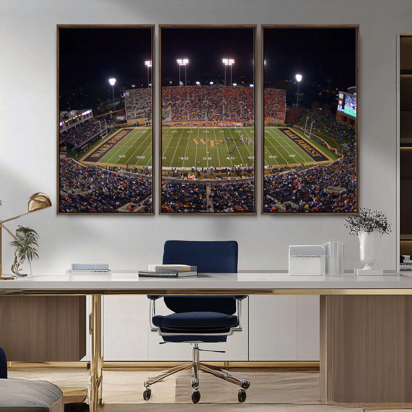 MGV-FC-48X32-3P - Demon Deacons Print Canvas, Football Team Print - Winston-Salem Allegacy Federal Credit Union