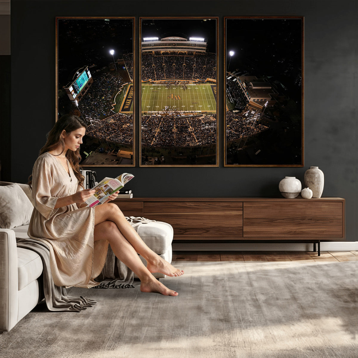 20605-MGV-CV-36X24 - Wake Forest University Demon Deacons Canvas Print, Football Team Wall Art