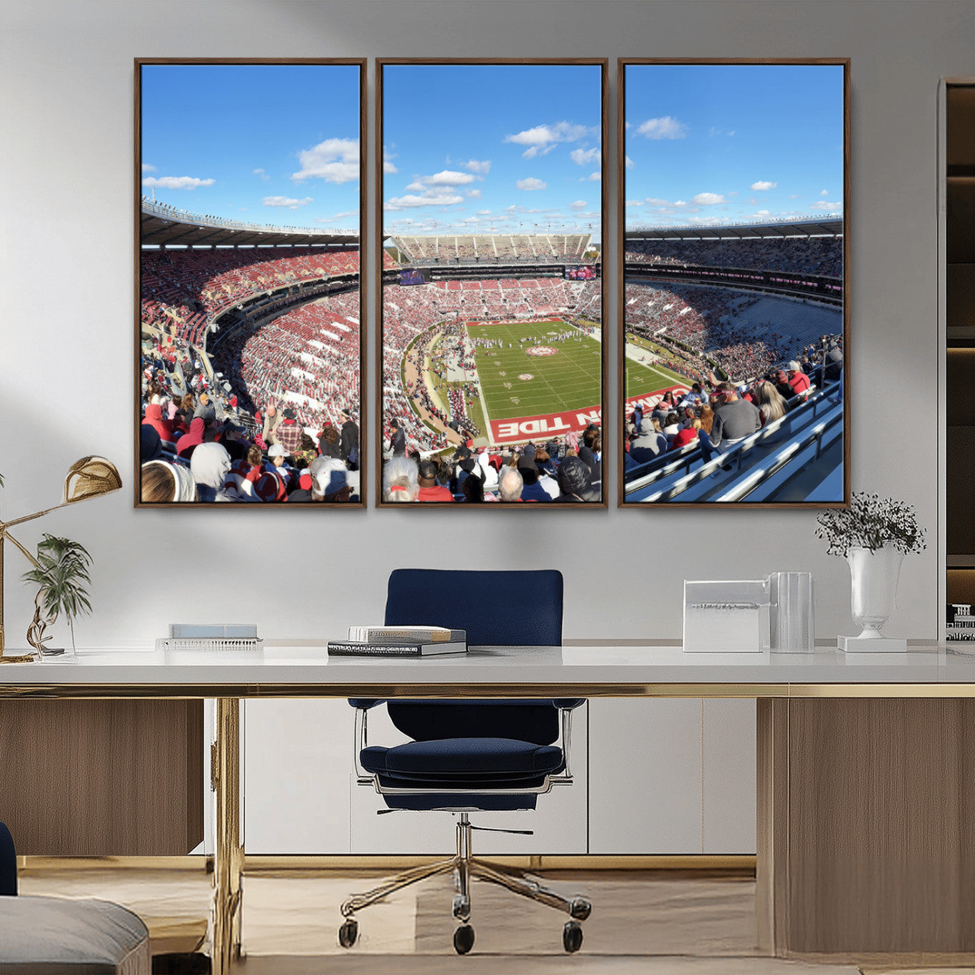 MGV-FC-48X32-3P - University of Alabama Crimson Tide Print Wall Art - Tuscaloosa Bryant-Denny Stadium Wall Art Canvas