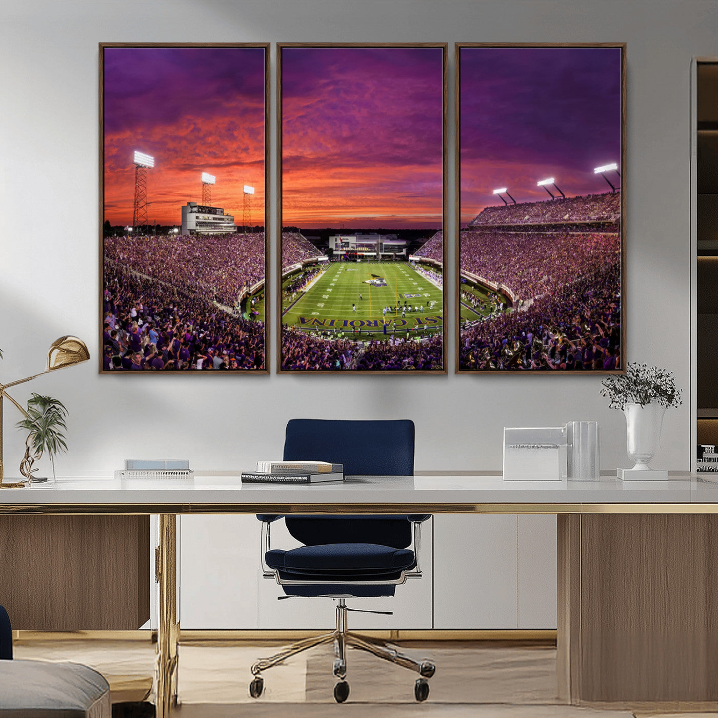 MGV-FC-48X32-3P - East Carolina University Pirates Football Print Canvas- Greenville Dowdy-Ficklen Stadium Wall Art