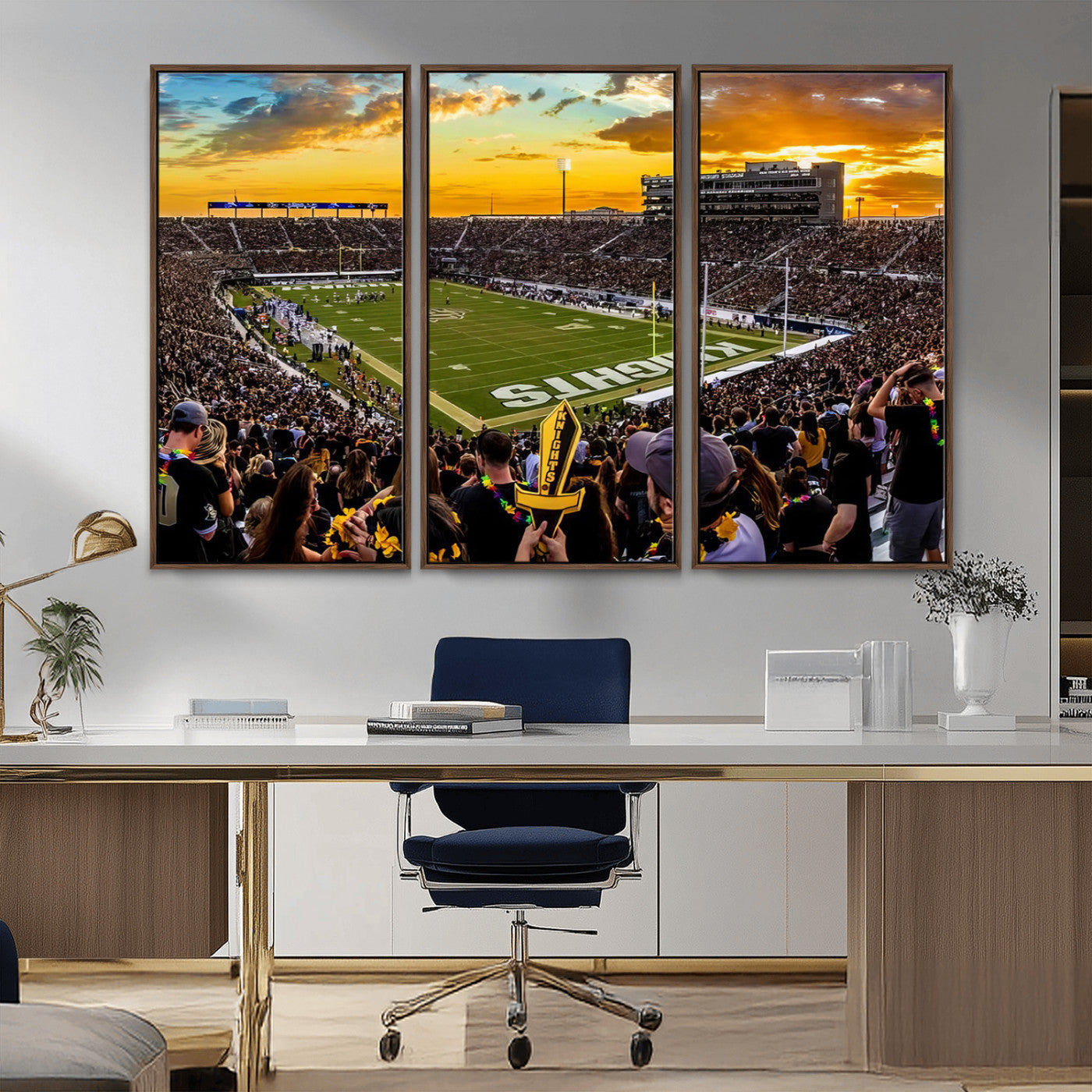 MGV-FC-48X32-3P - UCF Knights Football Team Print - Orlando FBC Mortgage Stadium, UCF Knights Wall Art Canvas Print