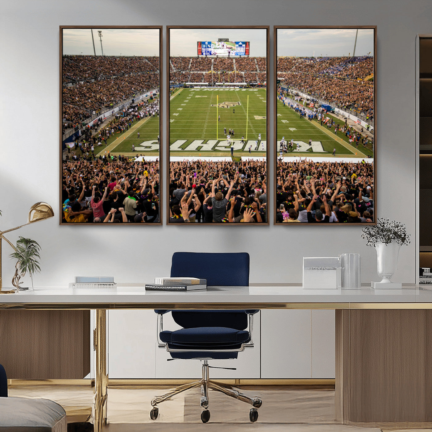 MGV-FC-48X32-3P - UCF Knights Football Team Print - Orlando FBC Mortgage Stadium Canvas Print