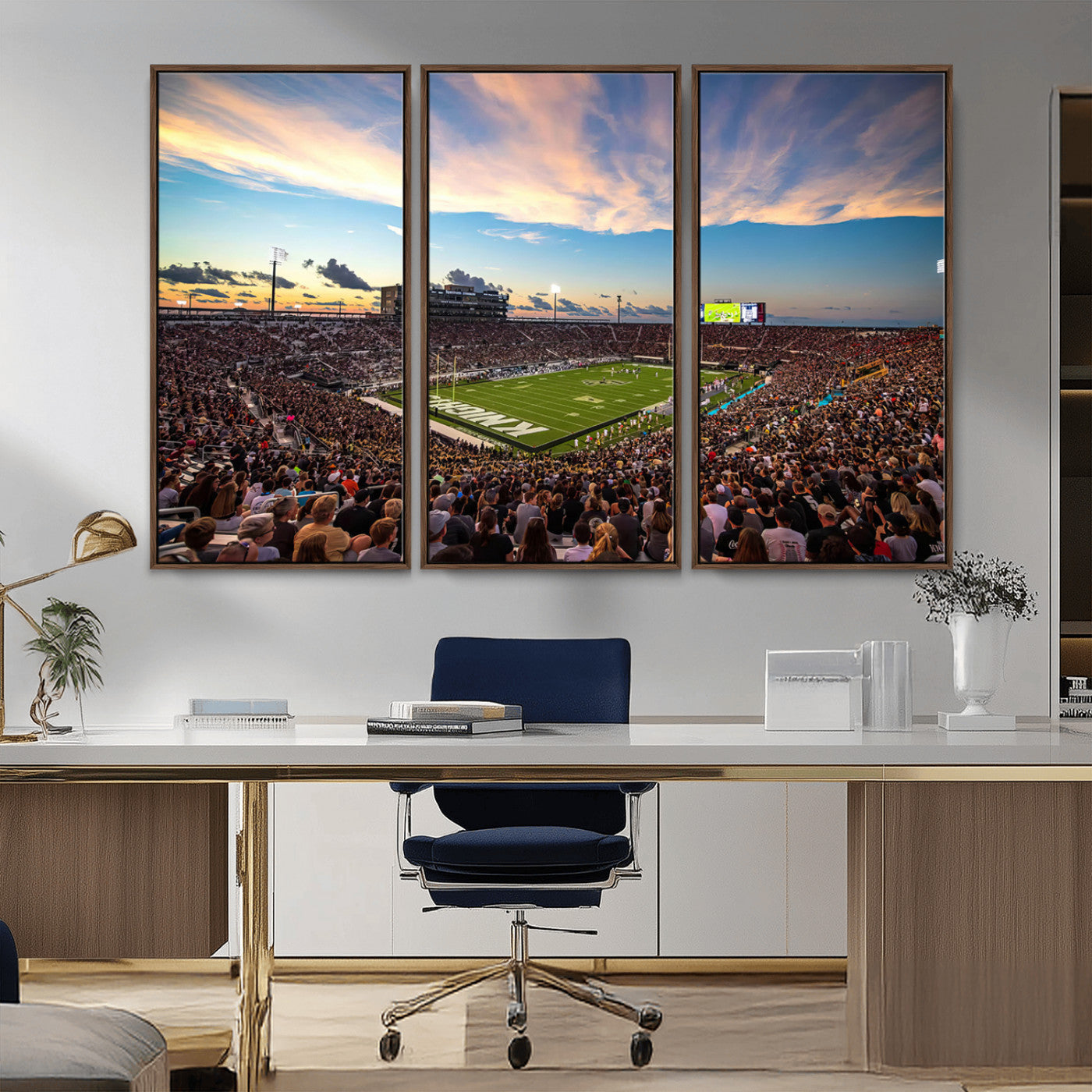MGV-FC-48X32-3P - UCF Knights Football Team Print - Orlando FBC Mortgage Stadium Wall Art Canvas Print