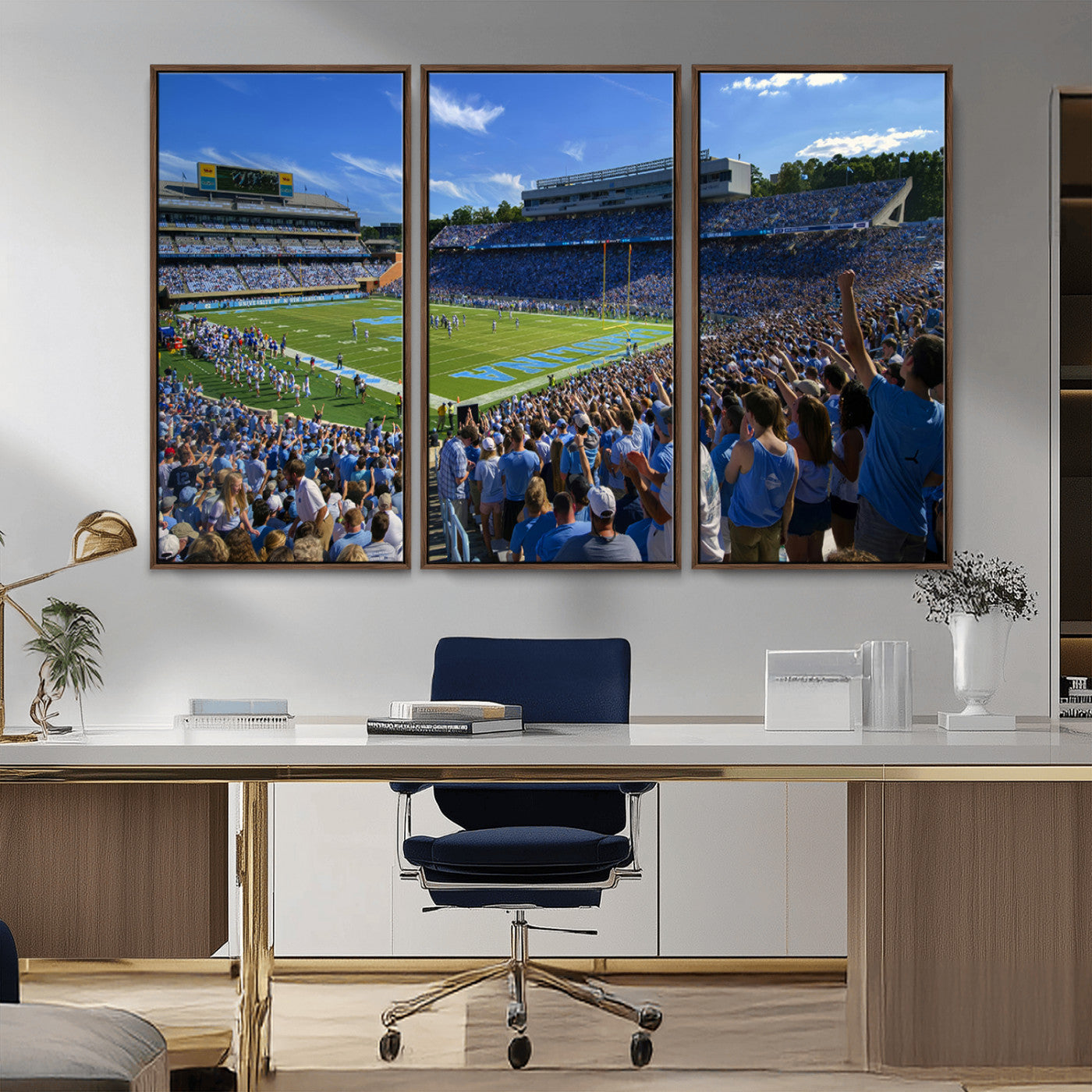 MGV-FC-48X32-3P - University of North Carolina Tar Heels Team Canvas Print - Chapel Hill Kenan Memorial Stadium Wall