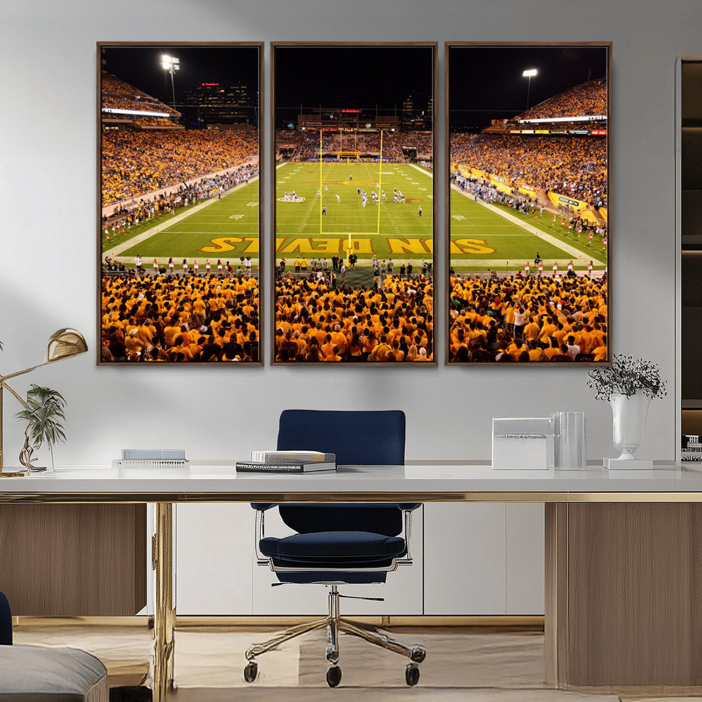 MGV-FC-48X32-3P - ASU Sun Devils Football Team Print - Phoenix Mountain America Stadium Wall Art Canvas Print