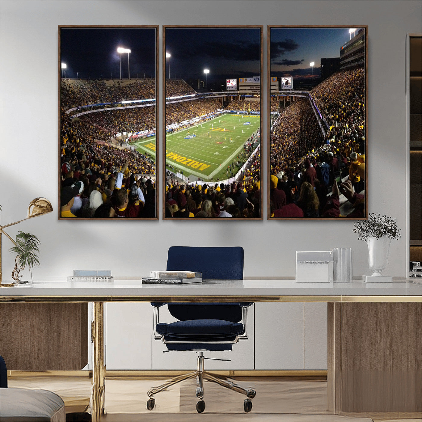 MGV-FC-48X32-3P - ASU Sun Devils Football Team Print Canvas - Phoenix Mountain America Stadium Wall Art Canvas Print