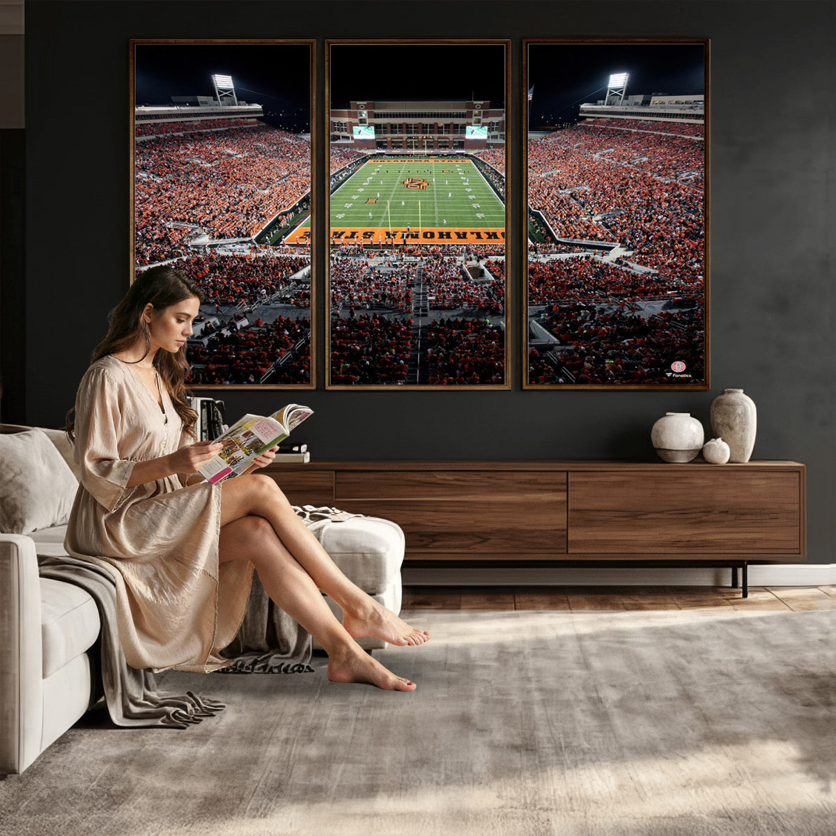 81675-MGV-CV-36X24 - Oklahoma State Cowboys Canvas Print, Football Team Print