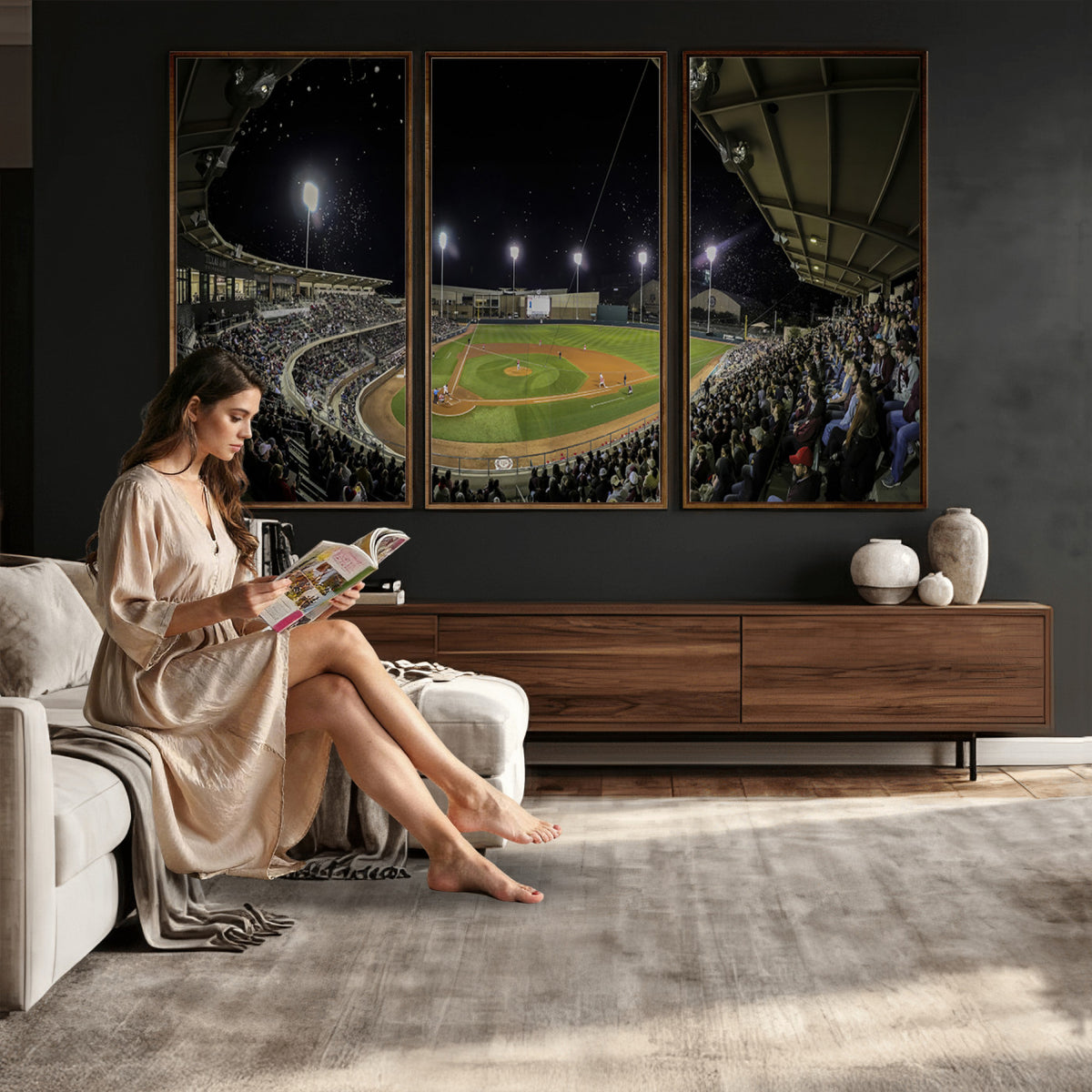 10262-MGV-CV-36X24 - Olsen Field at Blue Bell Park - Texas A&M Aggies Baseball Stadium Wall Art Canvas Print
