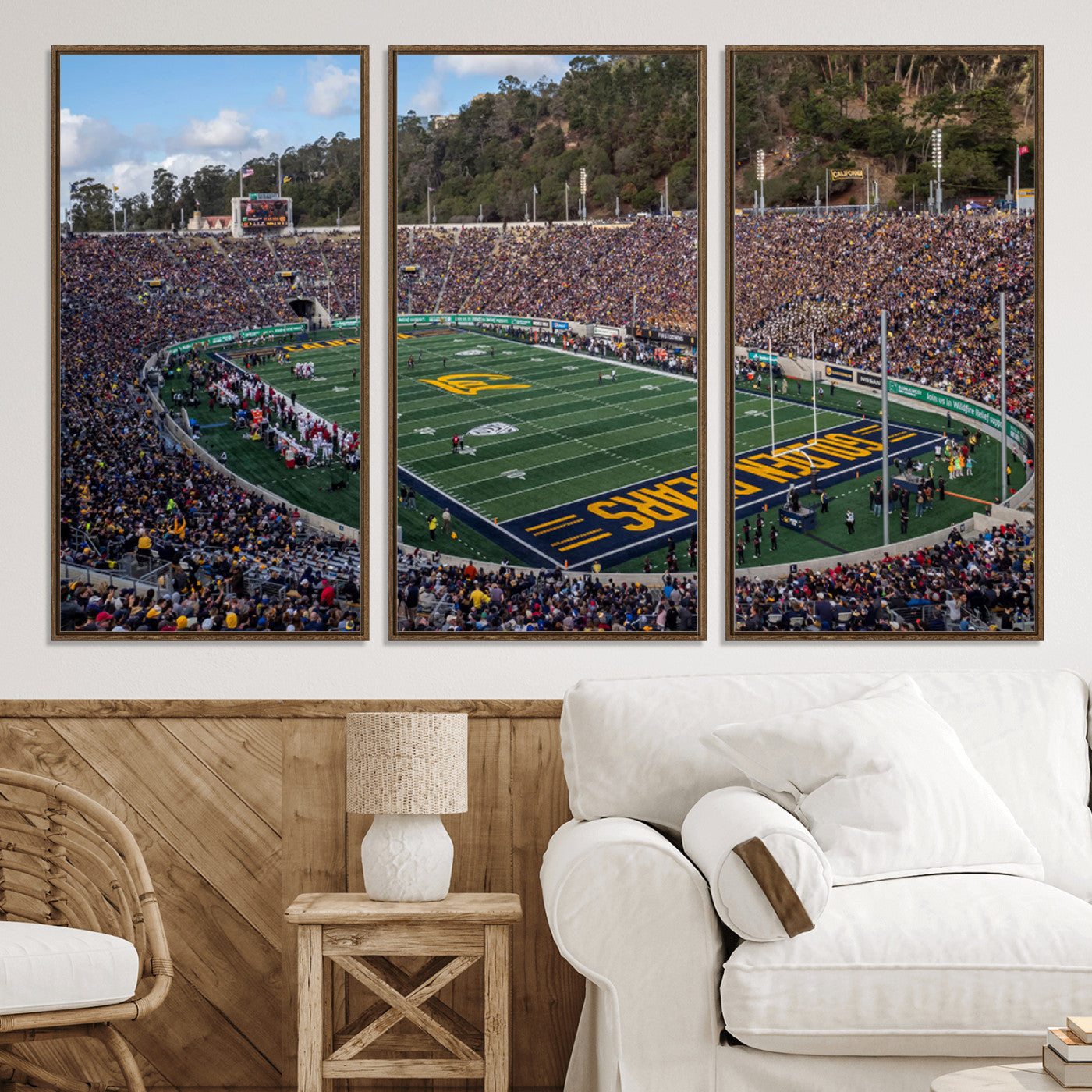 38054-MGV-CV-36X24-University of California Golden Bears Football Team Print - Berkeley California Memorial Stadium Art Canvas Print
