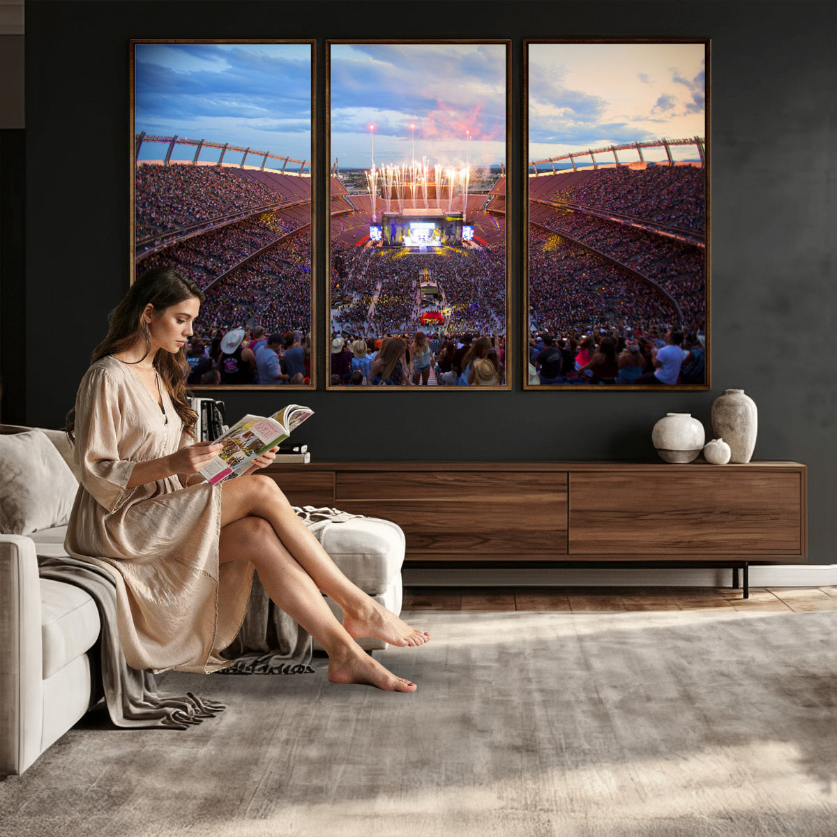 24689-MGV-CV-36X24 - Denver Broncos Football Team Print Canvas, Empower Field
