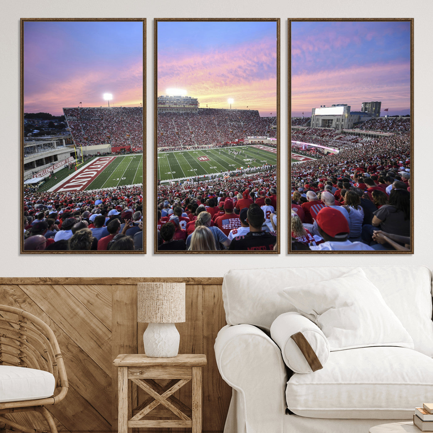13046-MGV-CV-36X24-Indiana University Hoosiers Football Team Print - Bloomington Memorial Stadium Wall Art Canvas Print
