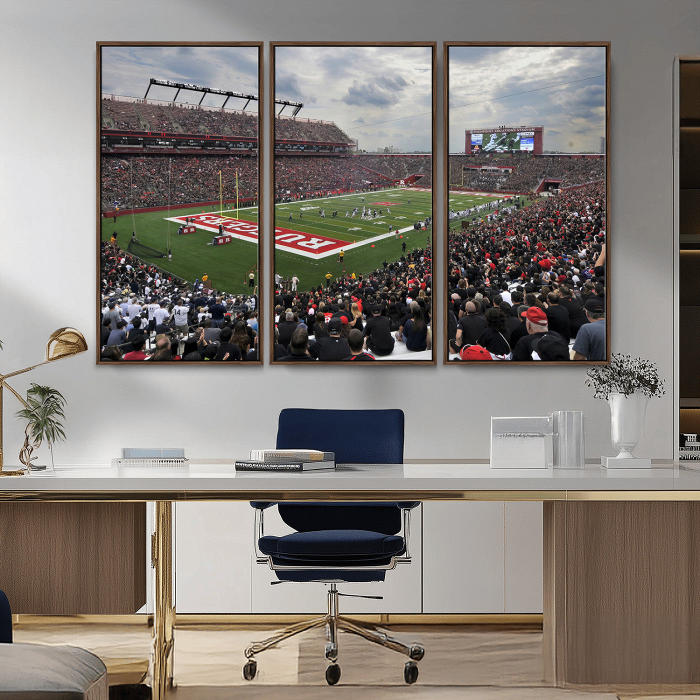 MGV-FC-48X32-3P - Rutgers Scarlet Knights Football Team Print - SHI Stadium, Piscataway Wall Art Canvas Print