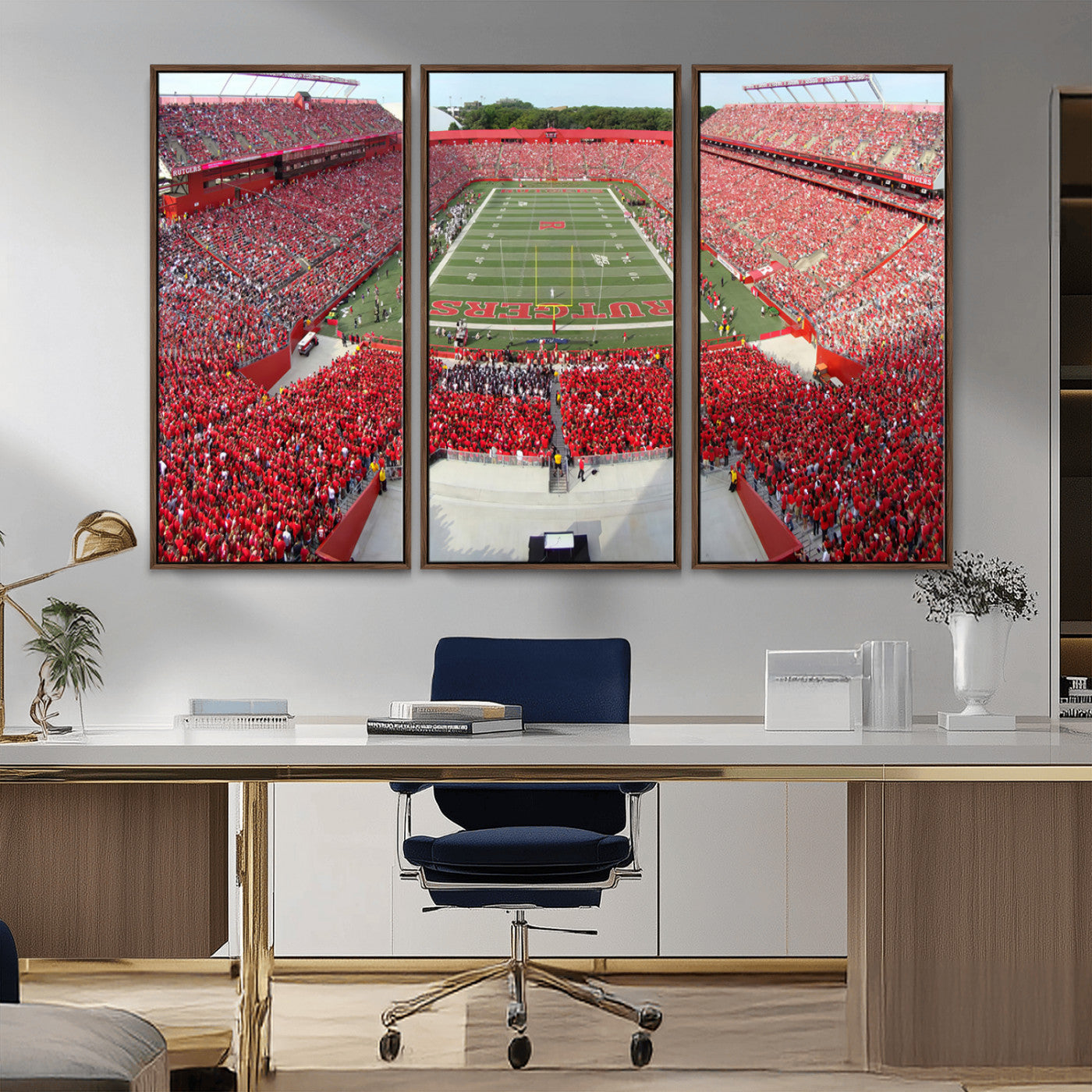 MGV-FC-48X32-3P - Rutgers Scarlet Knights Football Team Print - Piscataway SHI Stadium Wall Art Canvas Print