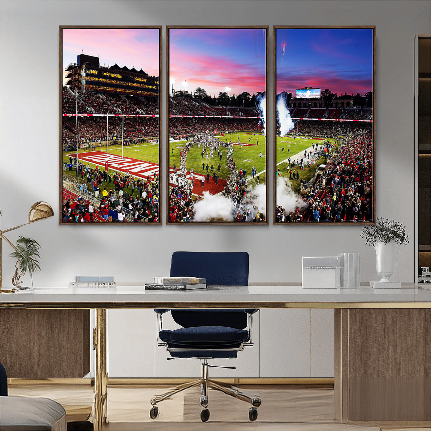 MGV-FC-48X32-3P - Stanford University Cardinal Football Team Print - Stanford Stadium Wall Art Canvas Print