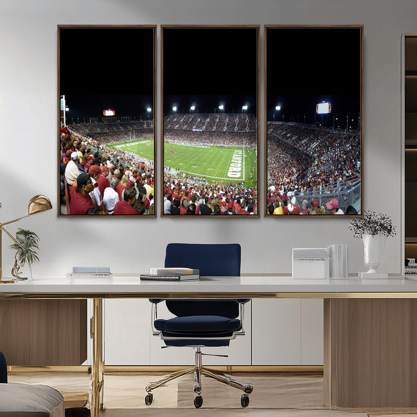 MGV-FC-48X32-3P - Stanford University Cardinal Football Team Print - Stanford Stadium Wall Art Canvas Print