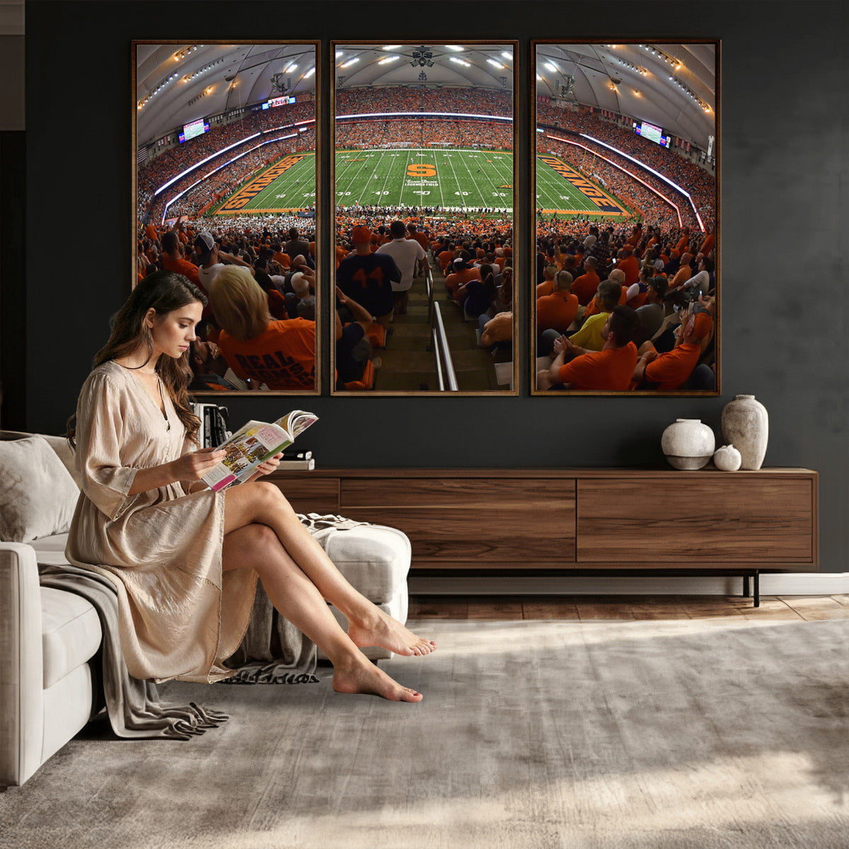 43291-MGV-CV-36X24 - Syracuse University Orange Football Canvas Print, Football Team Print - Syracuse JMA Wireless Dome