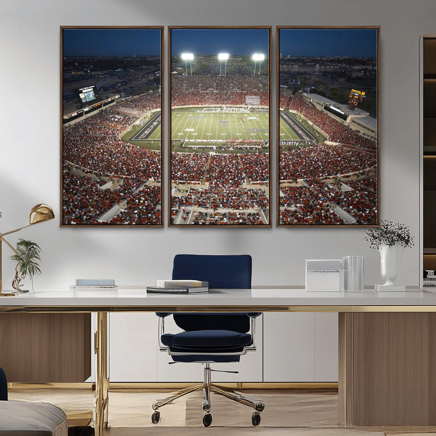 MGV-FC-48X32-3P - Texas Tech Red Raiders Football Team Print - Lubbock Jones AT&T Stadium Wall Art Canvas Print