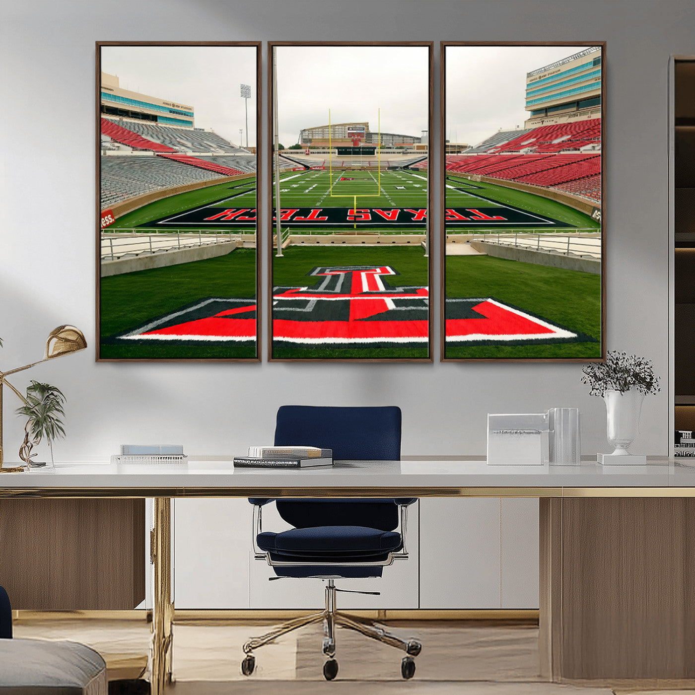 MGV-FC-48X32-3P - Texas Tech Red Raiders Football Team Print - Lubbock Jones AT&T Stadium Wall Art Canvas Print