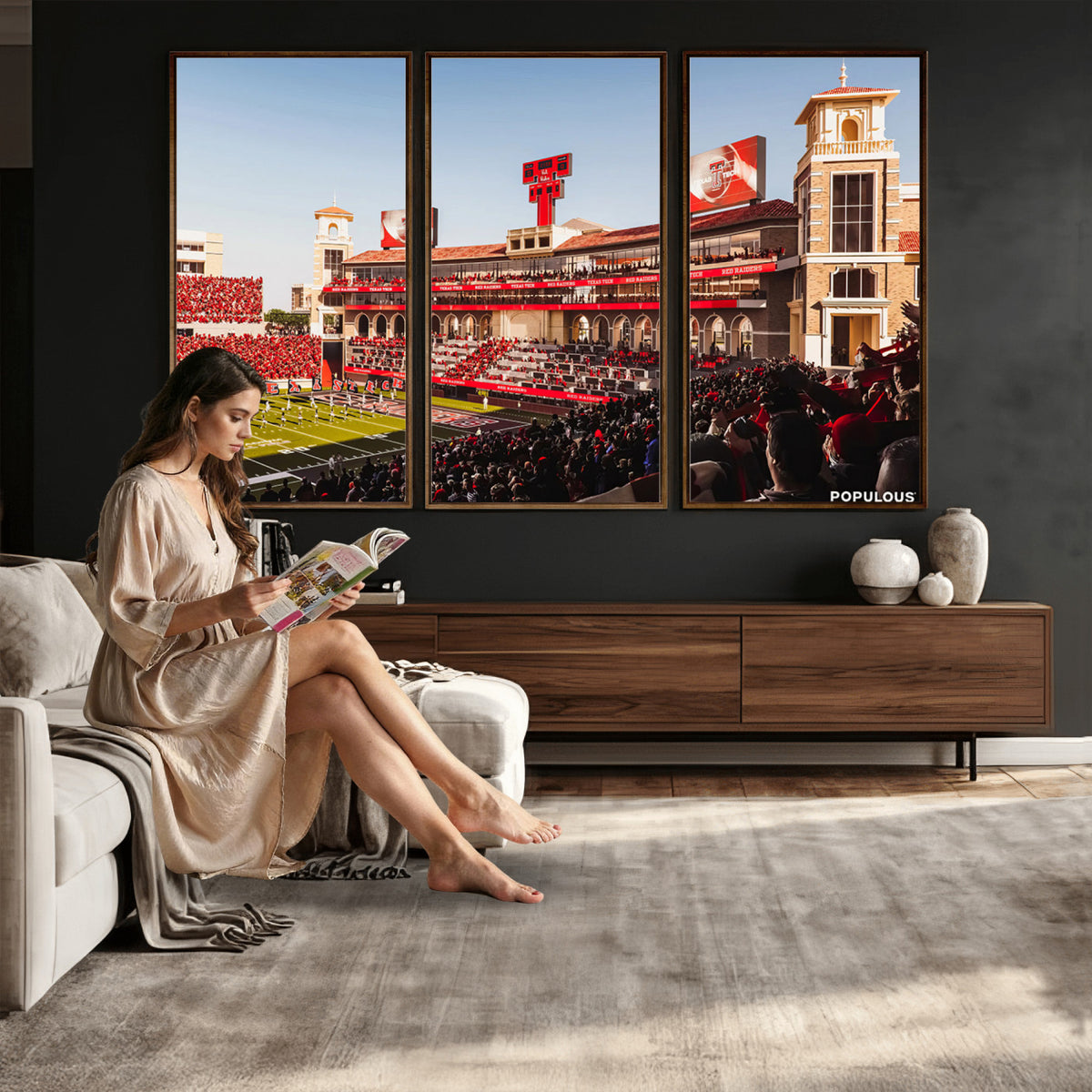 89744-PAN-FL-20X10 - Jones AT&T Stadium Texas Tech Red Raiders Wall Art | Large Att Stadium Canvas Print | College