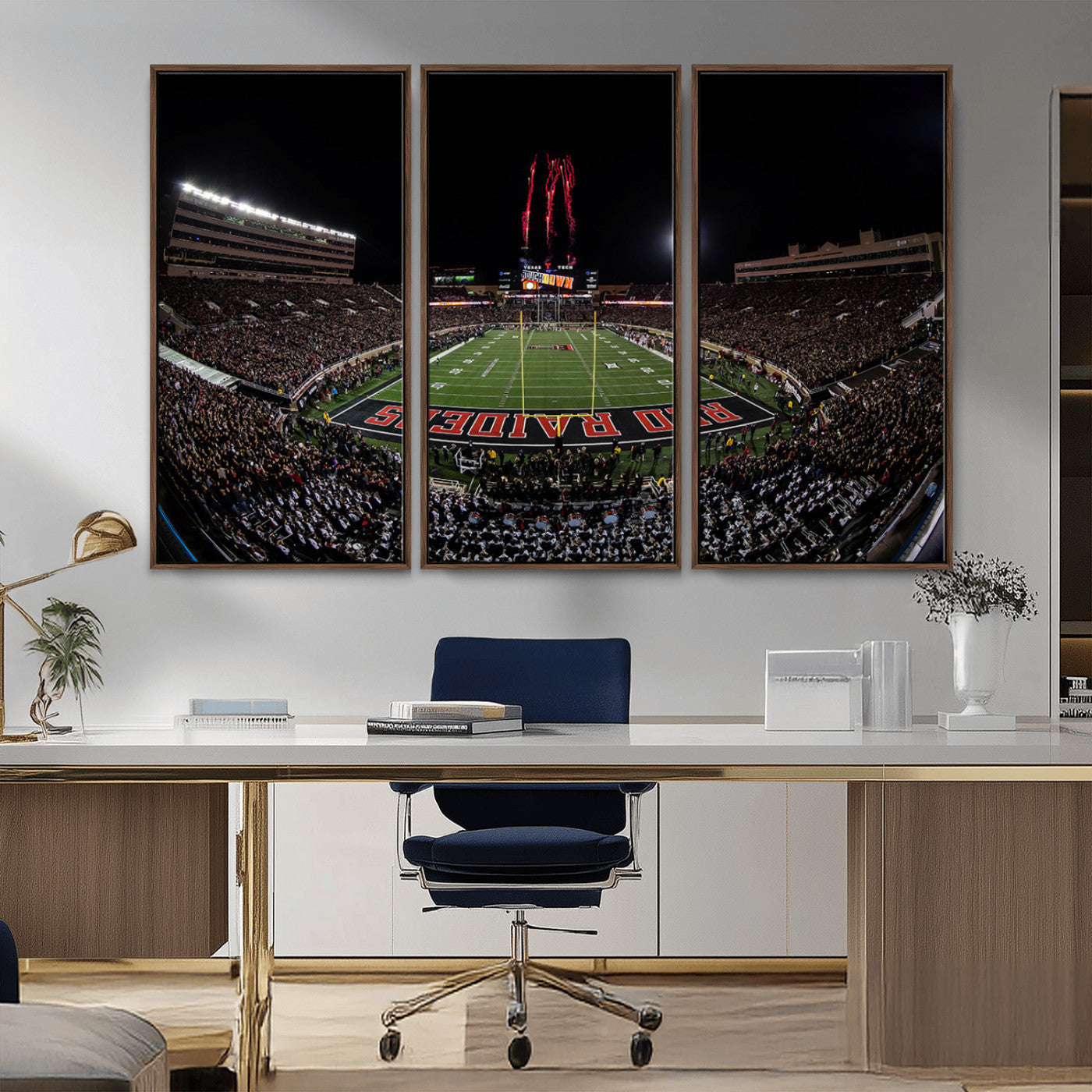 MGV-FC-48X32-3P - Framed Texas Tech Red Raiders Stadium Canvas, Texas Tech Red Raiders Football Team Print - Lubbock
