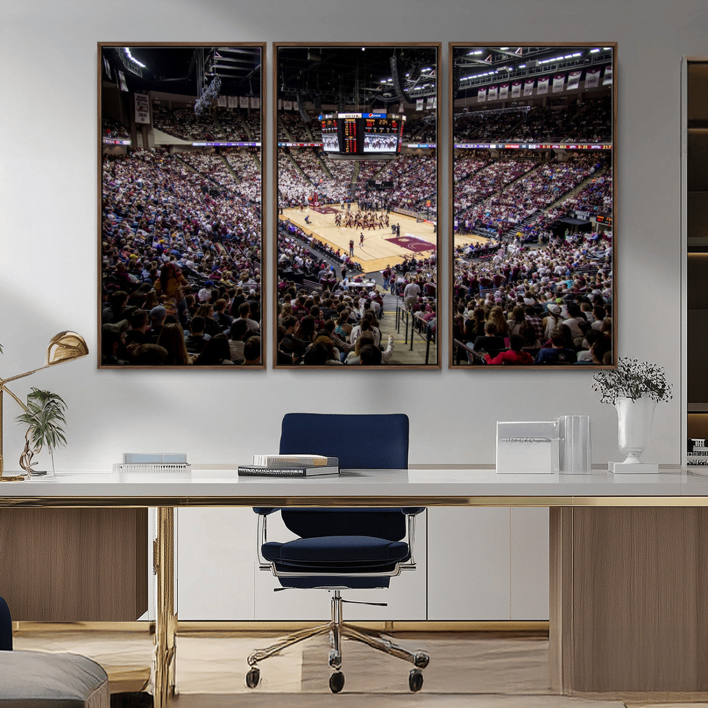 MGV-FC-48X32-3P - University of Nebraska Cornhuskers Basketball Team Print - Lincoln Red Arena Wall Art Canvas Print
