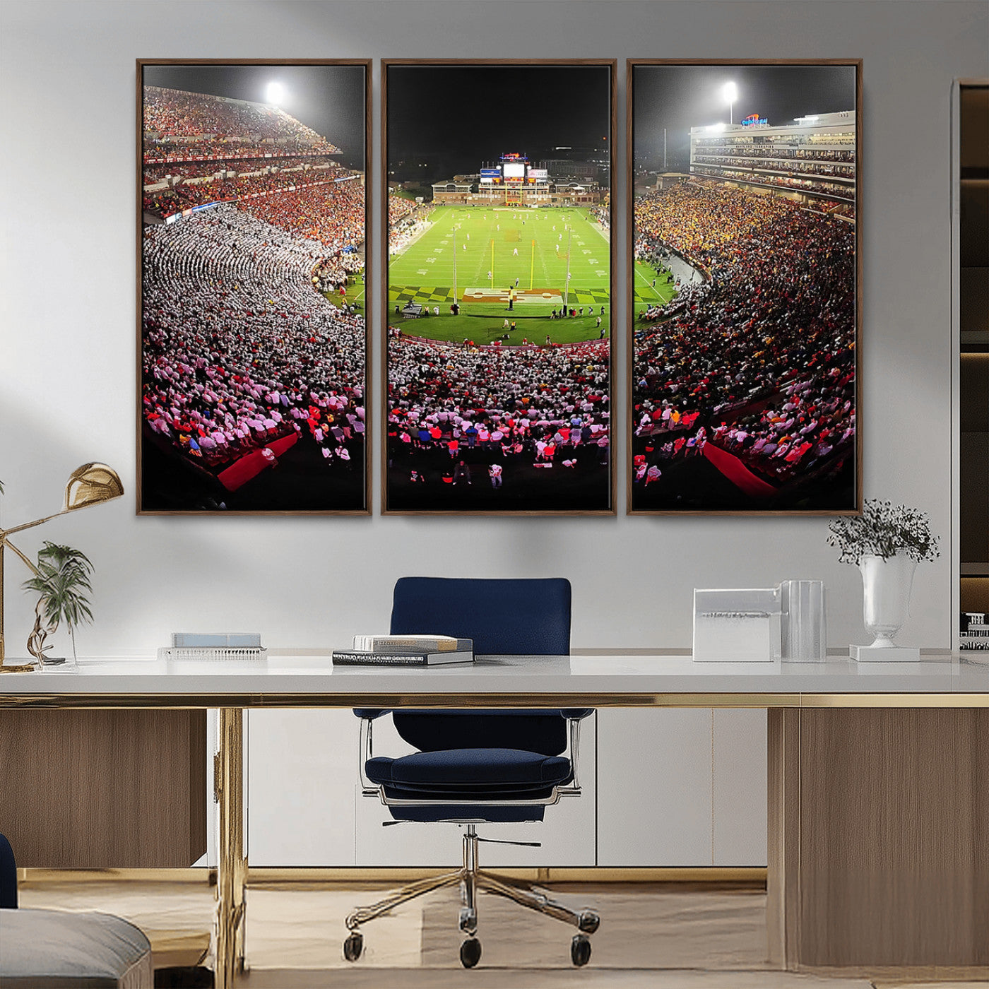 MGV-FC-48X32-3P - University of Maryland Terrapins Football Team Print - College Park SECU Stadium Wall Art Canvas