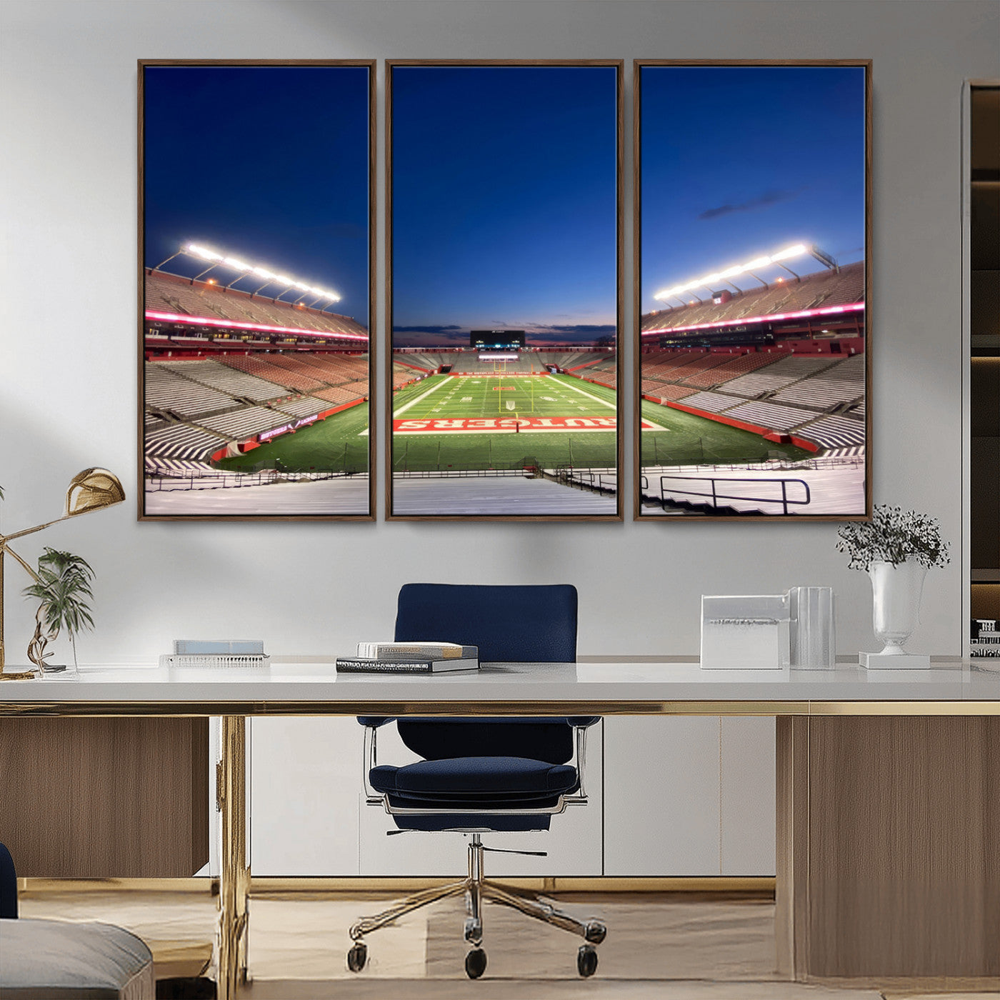 MGV-FC-48X32-3P - Rutgers Scarlet Knights Football Team Print - Piscataway SHI Stadium Wall Art Canvas Print