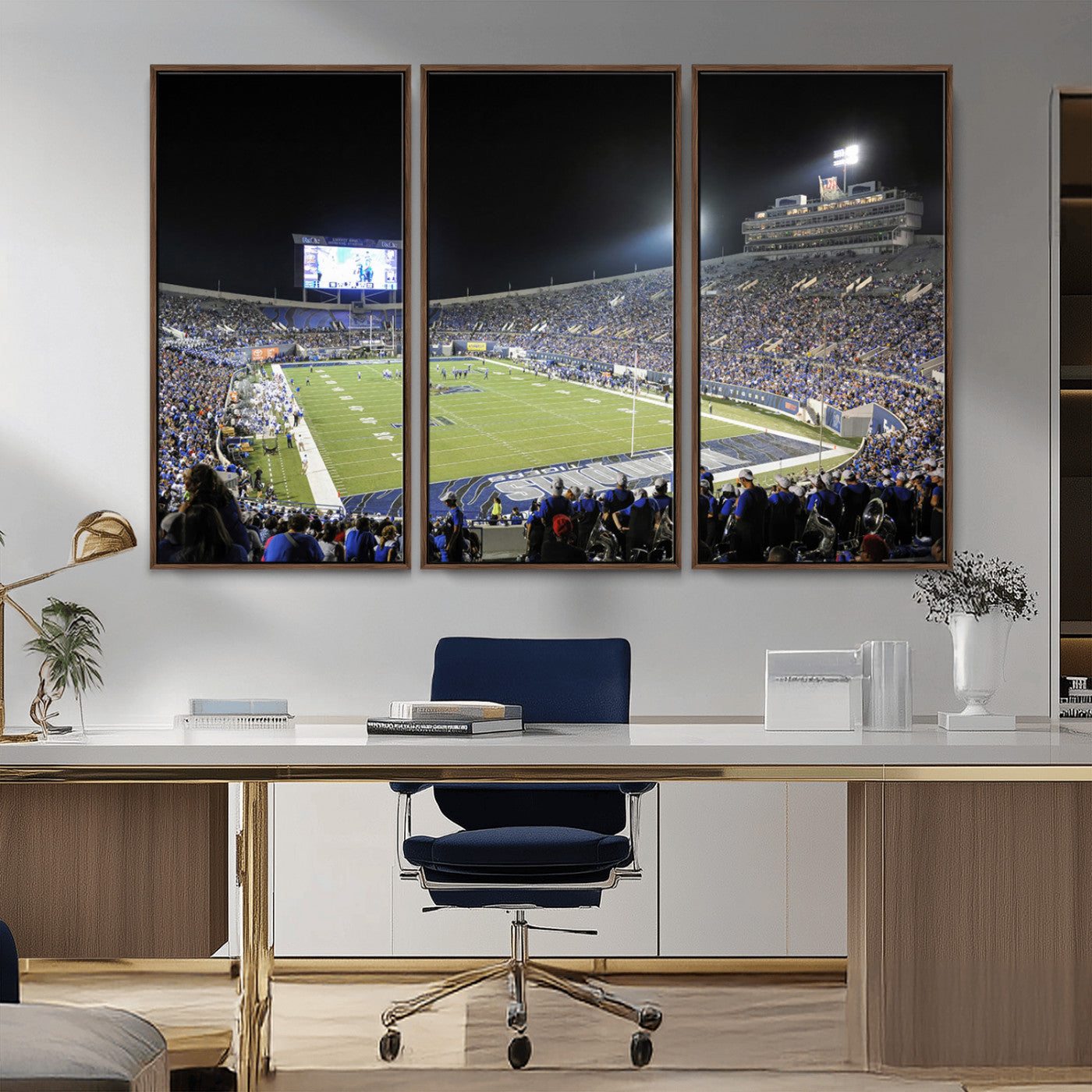 MGV-FC-48X32-3P - University of Memphis Tigers Football Team Print - Memphis Simmons Bank Liberty Stadium Wall Art