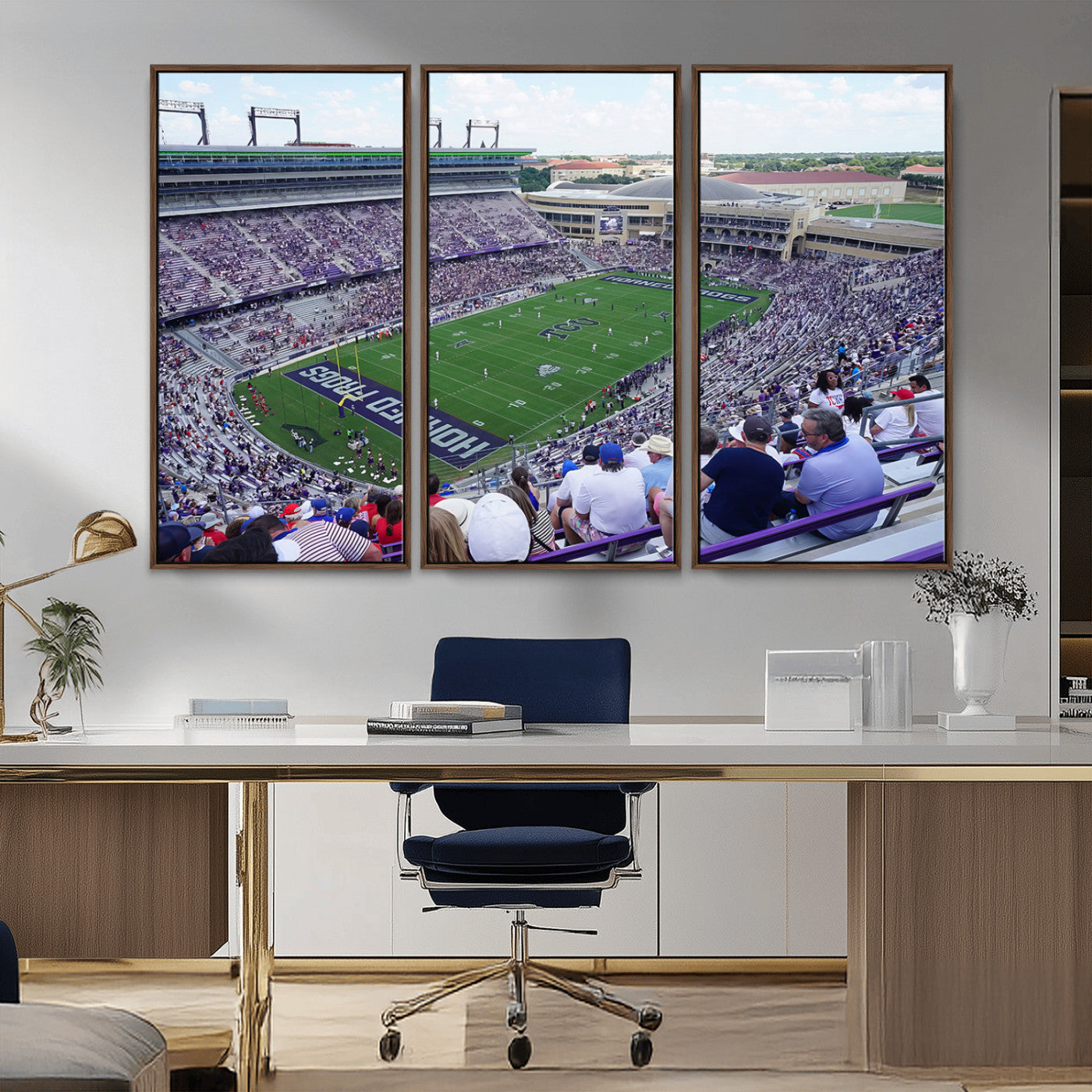 MGV-FC-48X32-3P - The Texas Christian University TCU Horned Frogs Football Team Print - Fort Worth Amon G. Carter