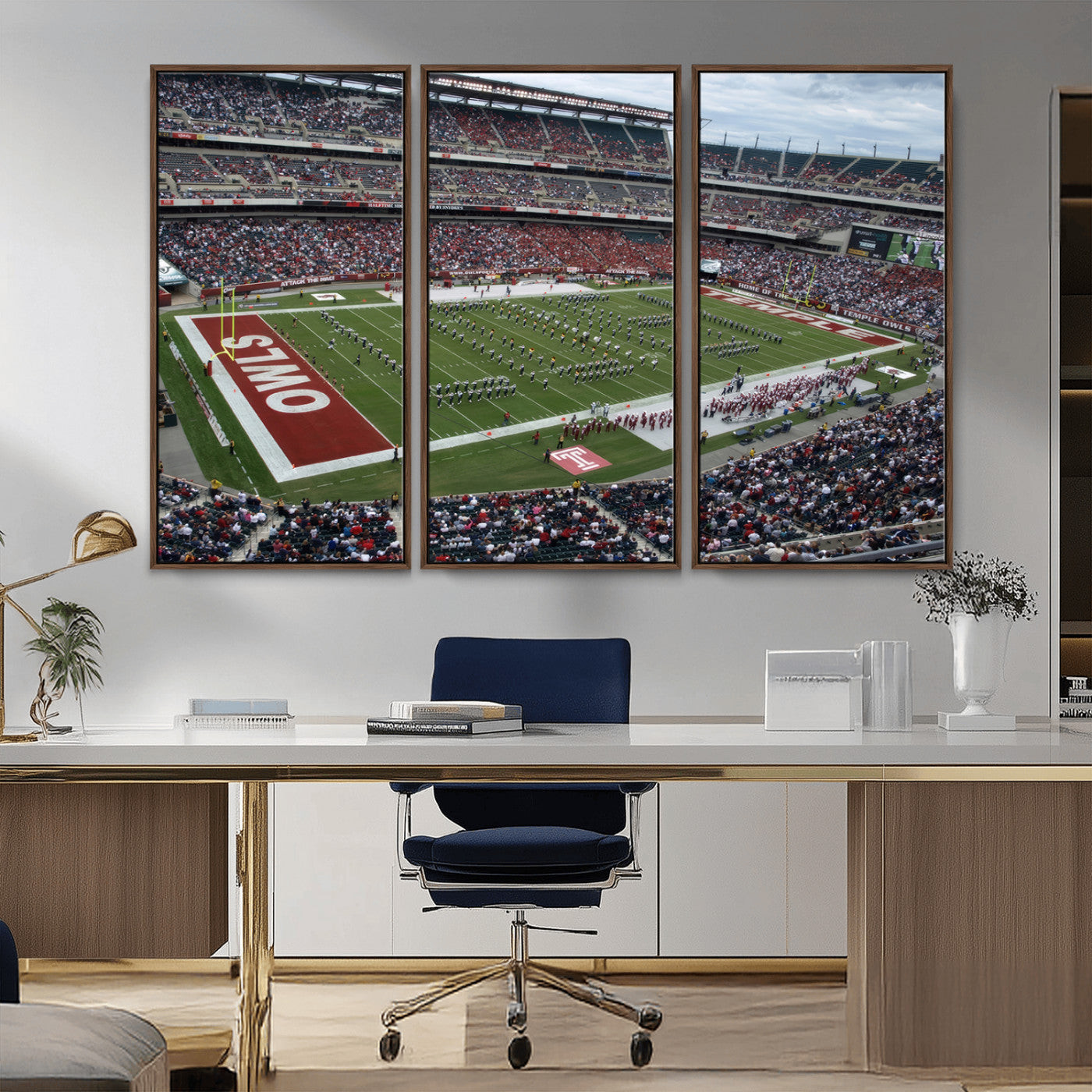 MGV-FC-48X32-3P - The Temple University Owls Athletics Team Print - Philadelphia Lincoln Financial Field Stadium Wall