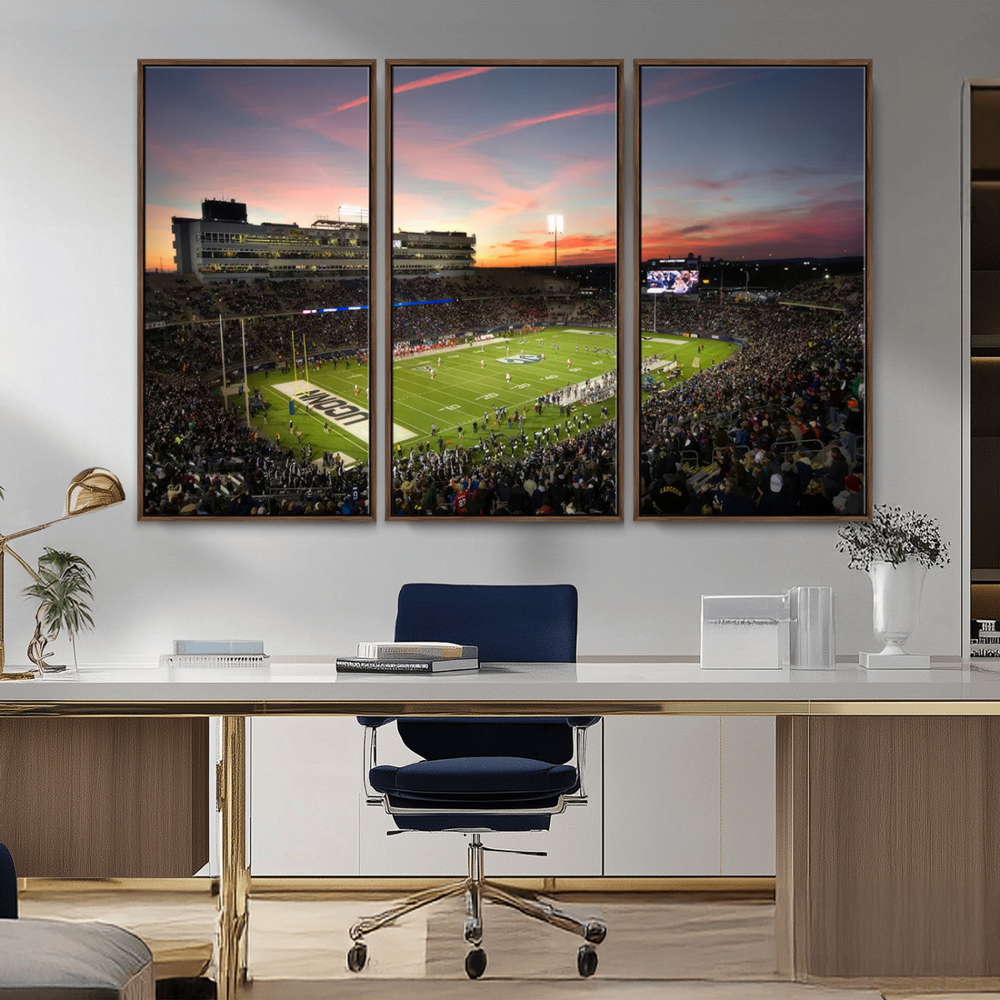 MGV-FC-48X32-3P - The University of Connecticut UCONN Huskies Football Team Print - East Hartford Pratt & Whitney