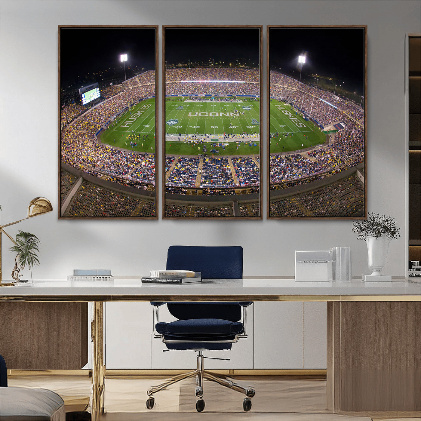 MGV-FC-48X32-3P - The University of Connecticut UCONN Huskies Football Team Print - East Hartford Pratt & Whitney